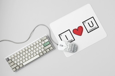 Tulip Art I Love U- formula themed printed mousepads for mathematics lovers(20cm x 18cm) Mousepad(White)