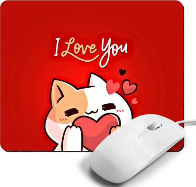 Printile MOUSE PAD 00.38 Non Slip Base Mousepad(Red)