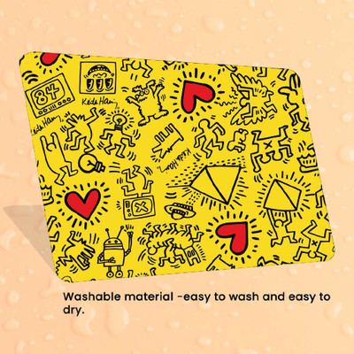 Gadgetshor Mousepad with Anti-Slip Rubber Base & Smooth Mouse Control for Laptop Square Non Slip Base Mousepad(Yellow)
