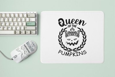 NarayaniCollectionss Queen of the Pumpkins -Halloween printed mousepad Mousepad(White)
