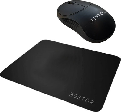 Bestor Wireless Mouse Waterproof Mouse Pad, Durable, Anti-Slip Base, Smooth Surface Non Slip Base Mousepad(Black)
