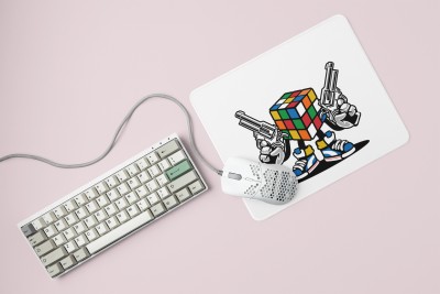 Rushaan Rubik's cube - Printed animated Mousepad for animation lovers Mousepad(White)