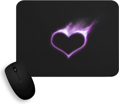 Gift Arcadia Firing Heart Non-Slip Rubber Base MousePad for Computer and Laptop Non Slip Base Mousepad(Black)