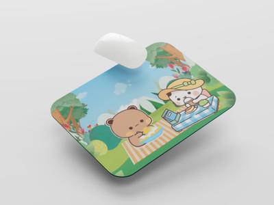 UNIARAWALAS Non-Slip Brain ,DUDU BUBU Cartoon MPM-174 Non Slip Base Mousepad(Black)