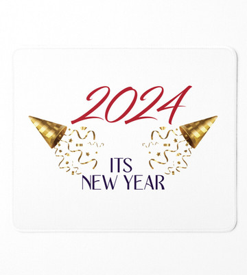 Tulip Art It's A New Year,Graphic Printed Sublimated Mousepad Mousepad(White)