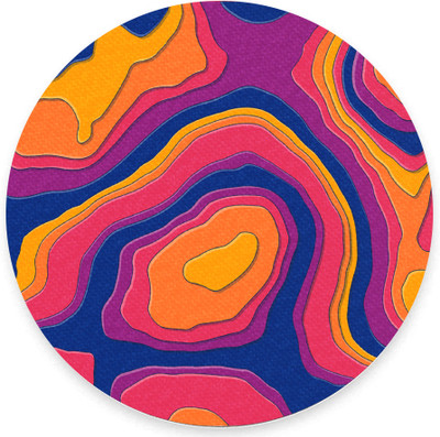 The Custom Crow Topographic Contour Abstract Art Textured Round Mouse Pad Mousepad(Pattern 21)