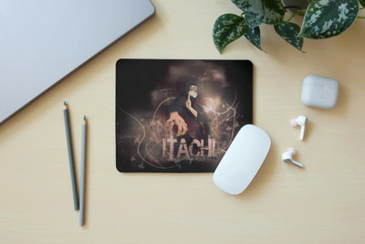 Zipcartz Naruto Shippuden Uchiha Itachi Mouse Pad for Laptop & PC | Non Slip Base Mousepad(Black)