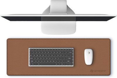 STRIFF Desk Pad Non-Slip PU Leather Desk Blotter, Waterproof Desk Writing Pad Non Slip Base Dual Sided Mousepad(Brown, Black)