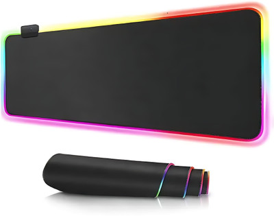 amp RGB Gaming XXL, Non Slip Rubber base, (80X30X4) Non Slip Base Mousepad(Rgb, Black)