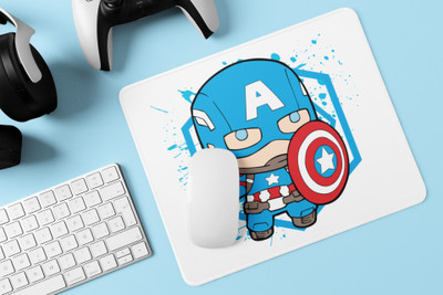 Rushaan Baby captain america- Printed animated Mousepad for animation lovers Mousepad(White)