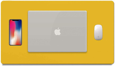 Lufarp Dual Side Large Mouse Pad Waterproof Desk Writing Pad for Office and Home Non Slip Base Dual Sided Mousepad(Yellow)