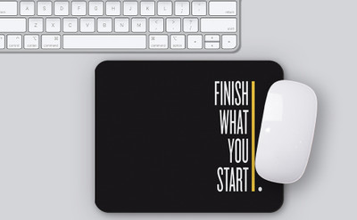 DILKIDEALS Mousepad Motivational Quote - Finish What You Start for Laptop Computer- Laptop Mousepad(Black)