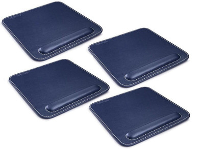 CLADD INTERNATIONAL Mouse Pad Wrist Rest Ergonomic Mousepad Stitched Edge Pack of 4 Mousepad(Blue)