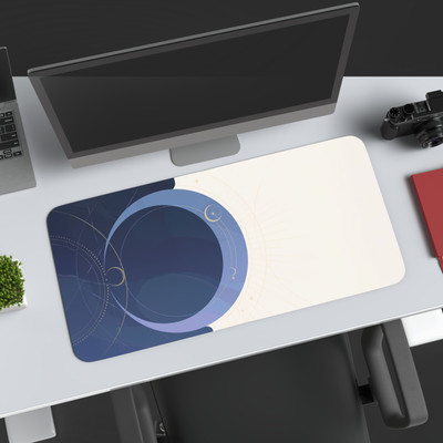 TheCommonCart Video Game Desk Mat Large (60cm x 28cm x 3mm) Extended Mouse Pad, Desk Mat Mousepad(Sun & Moon)