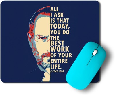 gray wall Steve Jobs Nonslip Base Graphic Pc Mousepad, Pc Mousepad Mousepad(Multicolor)