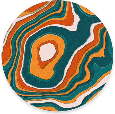 The Custom Crow Topographic Contour Abstract Art Textured Round Mouse Pad Mousepad(Pattern 15)