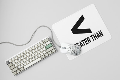 Rushaan Greater Than- Printed Mousepads For Mathematics Lovers(20cm x 18cm) Mousepad(White)