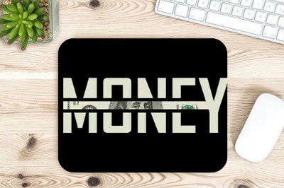 Kingdivine MONEY MOUSEPAD, PRINETD MOUSEPAD,CUSTOMISED MOUSEPAD Non Slip Base Mousepad(Black & White)
