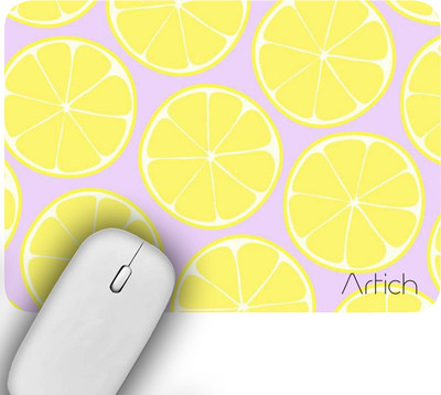 Artich Designer Laptop Silicon Pad Rectangular Non Slip Base Mousepad(Lemon)