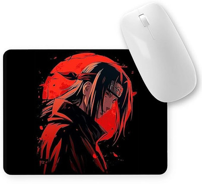 outfitque Itachi Uchiha Anime Printed Mouse Pad Anti-Slip Rubber Base & Smooth Surface Non Slip Base Mousepad(Black, Red)