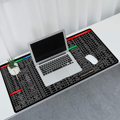 SIDGO English Shortcut Keys Mouse Pad Gaming Mats for Office Keyboard PC Mousepad(Black)