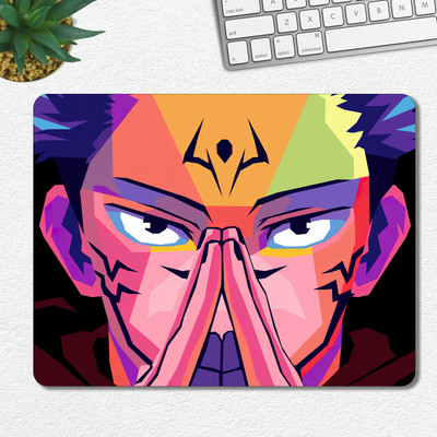 Ourrble Anime Mouse Mat for jujutsu kaisen Printed Mouse pad with Anti-Slip Rubber Base Mousepad(Multicolor)
