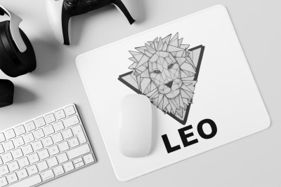 Rushaan Leo, lion face - Zodiac Sign Printed Mousepads For Astrology Lovers Mousepad(White)