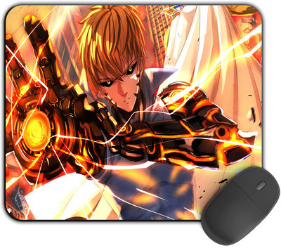Kirmada Printed Design Mouse Pad Genos Hand Laser One Punch Man Non Slip Base Mousepad(Multicolor)