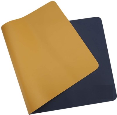 SKYVOKES Mouse Pad, Desk Mat Extended Work \HomeOfficeVegan PU Leather 90*45 Mousepad(Yellow & Gray)