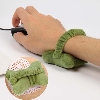 HAEZUR Ergonomic Grip Soft Silicone Memory Foam Wrist Rest, Slip-Resistant Non Slip Base Dual Sided Mousepad(Green)