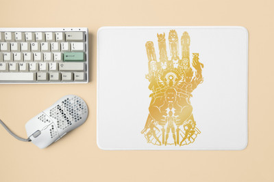 Rushaan Thanos hand glove- Printed animated Mousepad for animation lovers Mousepad(White)