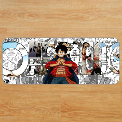 RockeryXPrints One Piece Luffy Manga Panel Desk Mat– 23x11 Inches| Stitched Edges Non Slip Base Mousepad(Multicolor)