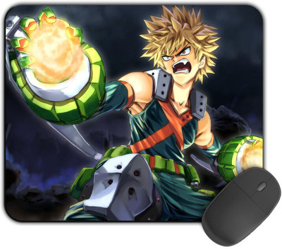 Kirmada Printed Design Mouse Pad Badass Bakugo Non-Slip My Hero Acadamia Non Slip Base Mousepad(Multicolor)
