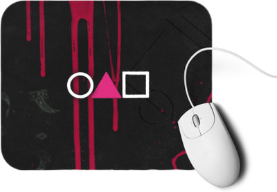 BA SHARF Premium Quality, Durable, SQUID GAME Mouse Pad, Red Circle, Triangle, Square Mousepad(Multicolor)