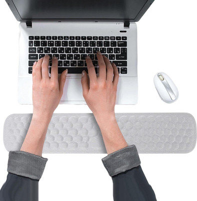 TOZKYN Keyboard Wrist Rest Gaming Memory Foam Hand Palm Wrist Rest Support Computer Non Slip Base Mousepad(Grey 1)