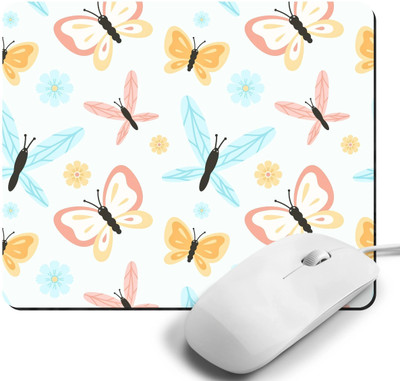 Printile COLOURFUL BUTTERFLY Non Slip Base Mousepad(Multicolor)