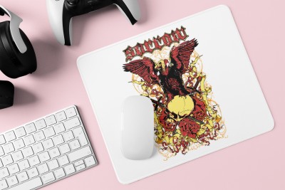 Rushaan Red eagle - Printed animated Mousepad for animation lovers Mousepad(White)