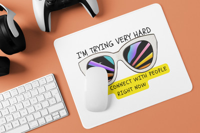 Epic MousePds Trying Hard Non Slip Base Mousepad(White)