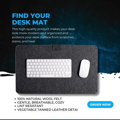 TIERNO 6040 blackdarkgrey Non Slip Base Mousepad(Dark Grey)