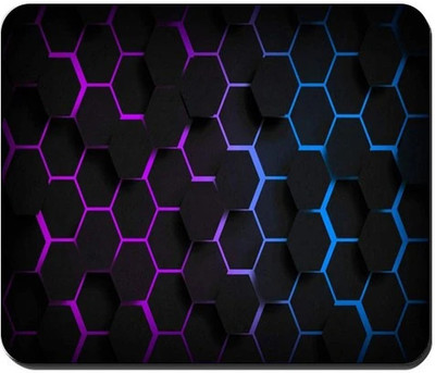Kandarigifts Supreme Quality 3d Abst Colorful Hexagon Gaming Non Slip Base Mousepad(Multicolor)