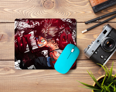 ZORI Anime Cartoon Printed Mouse Pad for Gaming Computer, Laptop MousePad (MP 16) Non Slip Base Mousepad(Dark Red & Black)