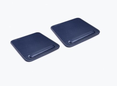 CLADD INTERNATIONAL Mouse Pad Wrist Rest Ergonomic Mousepad Stitched Edge Pack of 2 Mousepad(Blue)