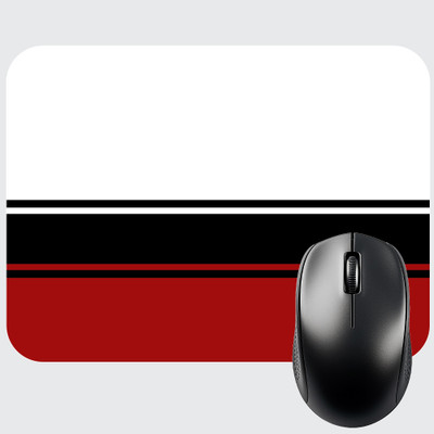 FINIXSTORE Premium Multicolor Vertical Stripes Abstract Design Printed (9 inch x 7 inch) Non Slip Base Mousepad(White, Black, Red)