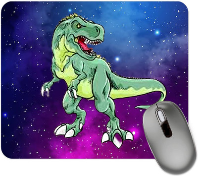 dk printing GREEN Dinosaur Printed Mouse Pad Non Slip Base Mousepad(Black)