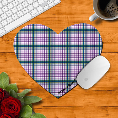 Shoppers Bucket Hipster plaid Heart Shape Mouse pad Non Slip Base Mousepad(Multicolor)