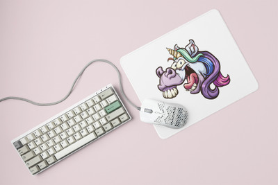 Rushaan Unicorn smiling - Printed animated Mousepad for animation lovers Non Slip Base Mousepad(White)