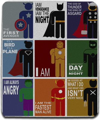 Get Fatang Superheroes Non Slip Base Mousepad(Multicolor)
