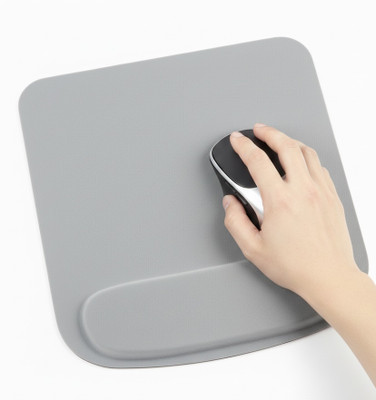 PAC Gel Wrist Support Mouse padwith Lycra Cloth - Nonslip Non Slip Base Mousepad Non Slip Base Mousepad(Grey)