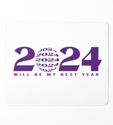 HopOffer 2024 The Best Year,New Year Printed Mousepad Mousepad(White)