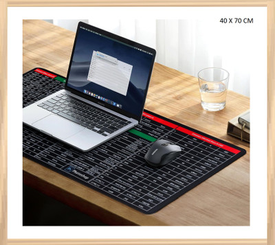 SHREEJI ENTERPRISE Keyboard Shortcuts key Desk Mouse Pad Non-Slip Rubber Base 40 X 70 Cm Non Slip Base Mousepad(Black)
